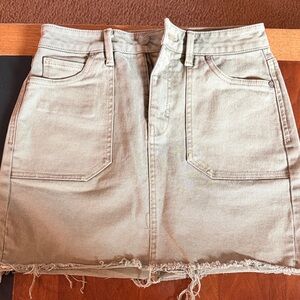 Casual green Denim Skirt